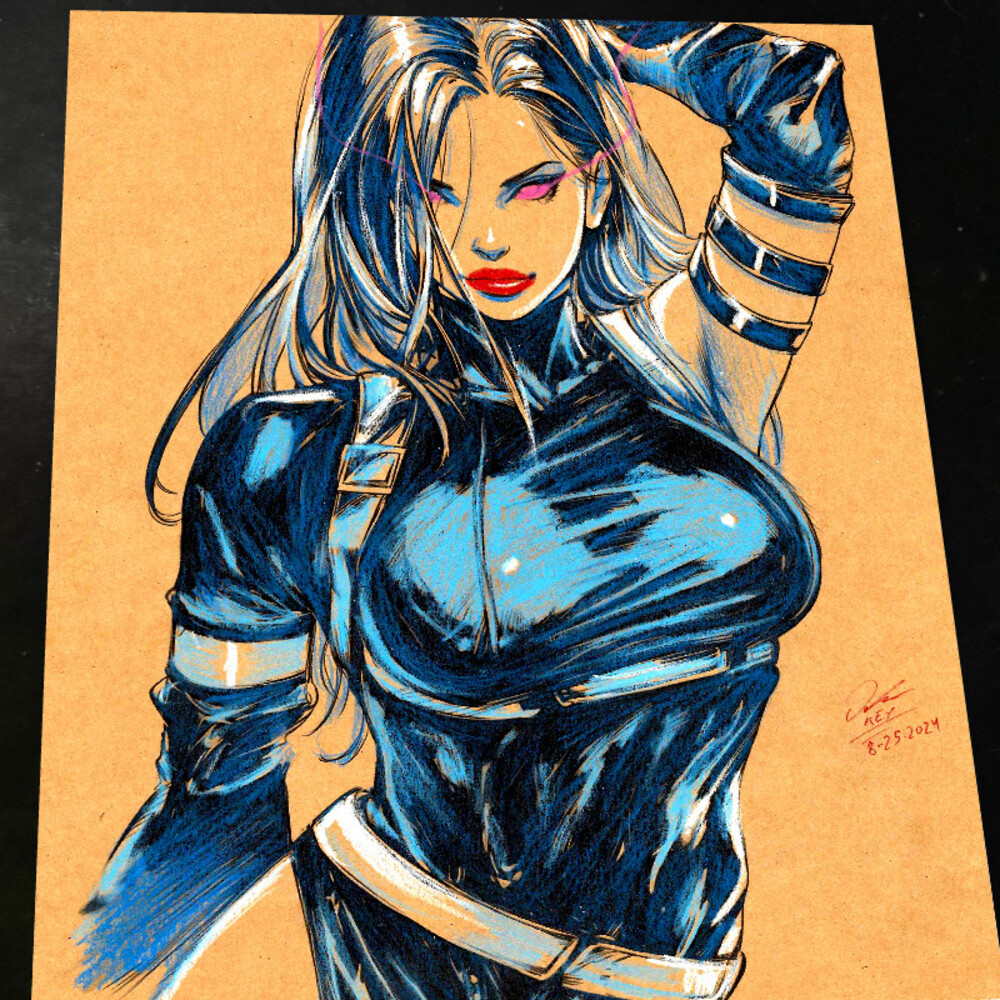 Psylocke Art Print Signed 8.5x11 | Art by Keyeske